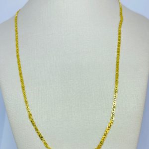 CORDÃO 60CM COM ELOS APERTADOS BANHO DOURADO