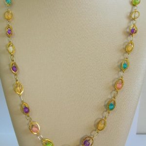 COLAR 70CM ELOS COM BOLAS COLORIDAS BRUTO