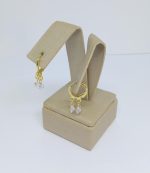 ARGOLA PEND. DUAS ZIRC. BANHO DOURADO