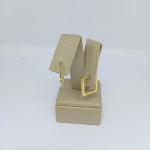 ARGOLA QUADR CRAVEJADA TAM M DO TRIO BANHO DOURADO