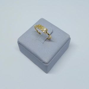 ANEL AMOR CRAV SEIS ZIRC BANHO DOURADO