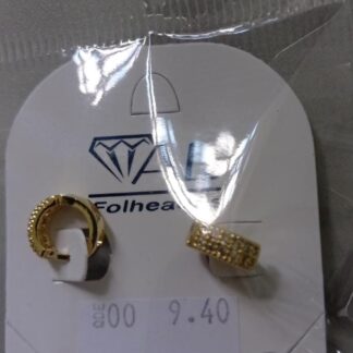 BRINCO PEND. ZIRC RETANG. BANHO DOURADO