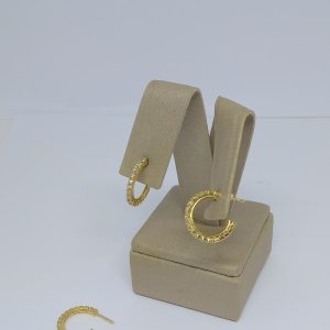 ARGOLA TODA DE PEDRAS PEQUENA BANHO DOURADO