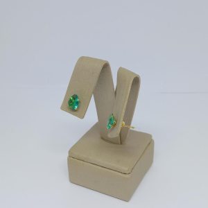 BRINCO ZIRCONIA GOTA 6X8 BANHO DOURADO