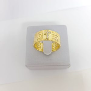 ANEL PAI NOSSO CRUCI. CRAV. BANHO DOURADO
