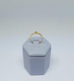 ANEL SOLITARIO FINO 4 GARRAS BANHO DOURADO