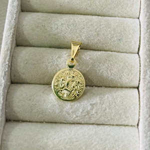 PINGENTE MED SAO BENTO 10MM BANHO DODURADO