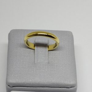 ALIANCA ABAOLADA 3MM BANHO DOURADO