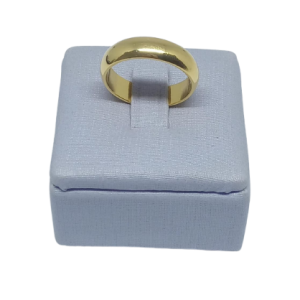 ALIANCA ABAULADA 5MM SM BANHO DOURADO