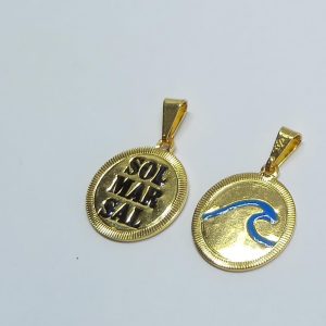 PINGENTE SOL MAR SAL BANHO DOURADO