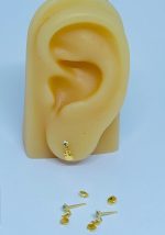 BRINCO BP MACA C/ PEDRA BANHO DOURADO