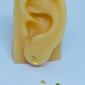 BRINCO BP MACA C/ PEDRA BANHO DOURADO