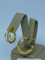 ARGOLA FIO LISO FILEIRA DE PEDRAS BANHO DOURADO