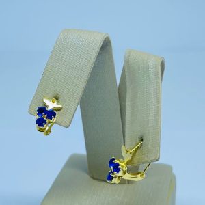 ARGOLA DA VOVO TRES PEDRAS BANHO DOURADO