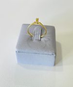 ANEL SOLITARIO ALTO 4 GARRAS SM BANHO DOURADO