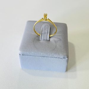 ANEL SOLITARIO ALTO 4 GARRAS SM BANHO DOURADO