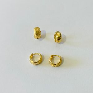 ARGOLA FRIZ E LISA 382 BANHO DOURADO