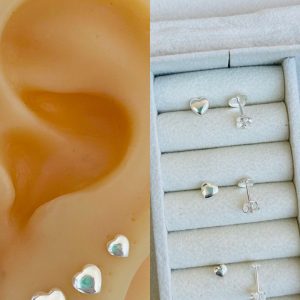 TRIO CORACAO LISO PRATA