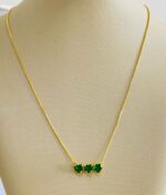 GARGANTILHA TRES CORACOES 6MM BANHO DOURADO