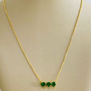 GARGANTILHA TRES CORACOES 6MM BANHO DOURADO
