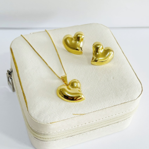 CONJUNTO FORM CORACAO ORG. BANHO DOURADO
