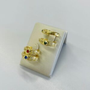 ANEL FORMATURA 3 ZIRC. BANHO DOURADO