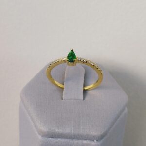 ANEL GOTA CRAV. TRES GARRAS BANHO DOURADO
