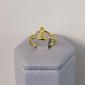 ANEL DA APARECIDA C/ 4 ZIRC. BANHO DOURADO