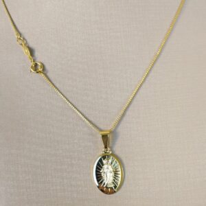 PINGENTE N.S DAS GRAÇAS DETALHADA BANHO DOURADO