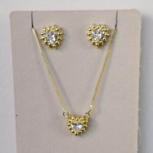 CONJUNTO C/ COR. CORAC. C/ ZIRC. SM BANHO DOURADO