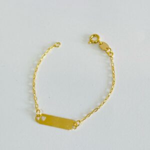 PULSEIRA INFANTIL PLACA CORACAO VAZ SM BANHO DOURADO
