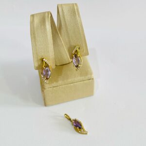 CONJUNTO ZIRC. LOSANGO 4 GARRAS BRUTO