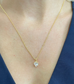 GARGANTILHA ZIRC. CORACAO BANHO DOURADO