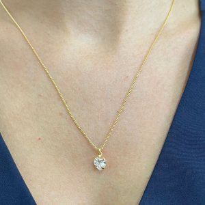 GARGANTILHA ZIRC. CORACAO BANHO DOURADO