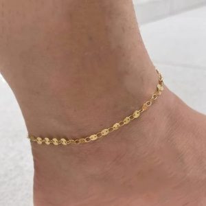 TORNOZELEIRA CORR DISCOS BANHO DOURADO