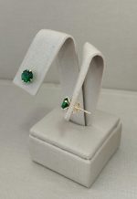 BRINCO ZIRCONIA REDONDA 6MM SM BANHO DOURADO