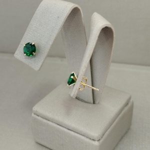 BRINCO ZIRCONIA REDONDA 6MM SM BANHO DOURADO