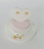 BRINCO PEROLA AGARRADA BANHO DOURADO