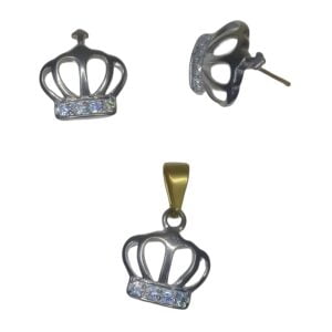 CONJUNTO COROA VAZ C/ PEDRAS BRUTO