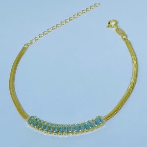 PULSEIRA MALHA E ZIRC 2.5 BANHO DOURADO