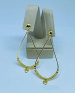 BRINCO PEND. GOTA C FRIZOS E CORACAO BANHO DOURADO