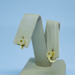 ARGOLA FLOR CRAV E VAZ NO CENTRO BANHO DOURADO