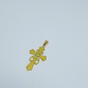 PINGENTE CRUCIFIXO COM FRIZADO BRUTO
