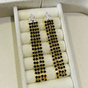 BR FRANJA ZIRC TRIANG 8MM BANHO DOURADO