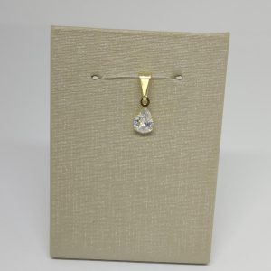 PINGENTE ZIRCONIA GOTA 5X7 BANHO DOURADO