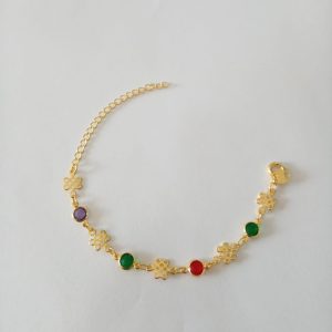 PULSEIRA INF.JUVENIL PEDRAS COLO. BANHO DOURADO