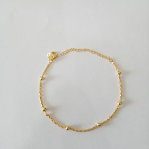 PULSEIRA CORR DE BOLA ELOS TRANCADOS BANHO DOURADO