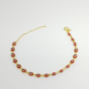 PULSEIRA TODA DE OLHOS GREGO BANHO DOURADO