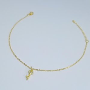 TORNOZELEIRA PEND CHAVE CRAV BANHO DOURADO